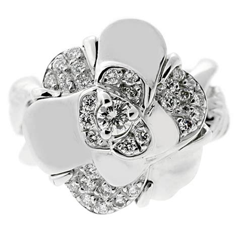 chanel camelia ajoure ring|chanel camellia flower ring.